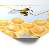 Geometrische blauwe hydrangea Vrijgezellenfeest ho Poster (Hoek)