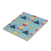 Geometrische blauwe keramische Tegel uit de middel Tegeltje (Zijkant)