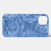 Geometrische blauwe marmer Case-Mate iPhone case (Achterkant (horizontaal))