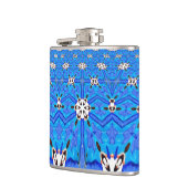 geometrische blauwe matrixkolf heupfles (Links)