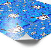 geometrische blauwe rasterfoto foto afdruk (Hoek)