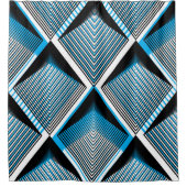 Geometrische blauwe strepen: felle  overlay douchegordijn (Voorkant)