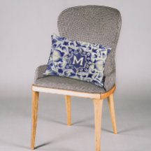  Geometrische Blauwe Tile Monogrammen