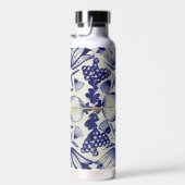 Geometrische Blauwe Tile Monogrammen Waterfles (Rechts)