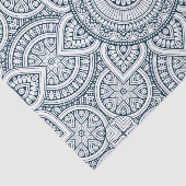 Geometrische blauwe witte florale mandala tissuepapier (Detail)