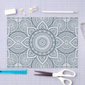 Geometrische blauwe witte florale mandala tissuepapier (Craft)