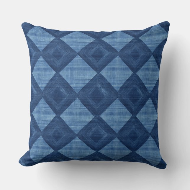  Geometrische Blauwe Worpkussen Kussen (Voorkant)