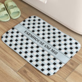 Geometrische blauwe zwarte badmat