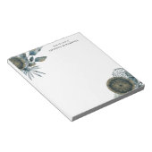 Geometrische Blauwgroen blauwe goudbladeren van he Notitieblok (Schuin)