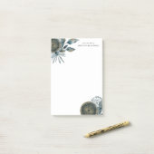 Geometrische Blauwgroen blauwe goudbladeren van he Post-it® Notes (Op bureau)