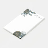 Geometrische Blauwgroen blauwe goudbladeren van he Post-it® Notes (Schuin)