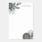 Geometrische Blauwgroen blauwe goudbladeren van he Post-it® Notes (Voorkant)