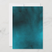 geometrische blauwgroen en zwarte trouwuitnodiging kaart (Achterkant)