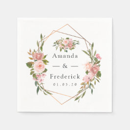 Geometrische blindheid en Roos gouden bruiloft Servet