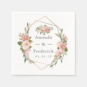 Geometrische blindheid en Roos gouden bruiloft Servet