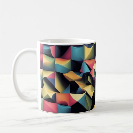 Geometrische Bliss - 3D Gestructureerde Mok (Links)