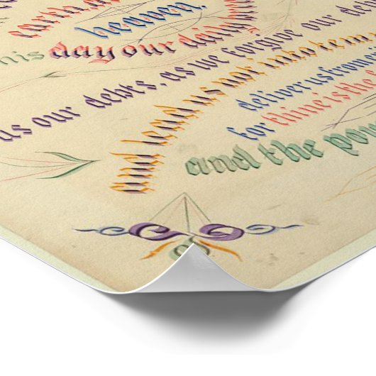 Geometrische bloederij van de Calligrafische Lord' Poster (Hoek)