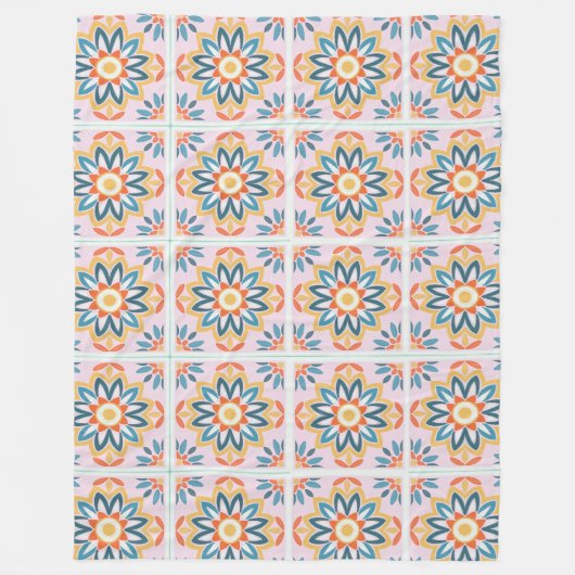 geometrische bloei fleece deken (Voorkant)