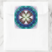 Geometrische bloeiwijze vierkante sticker (Tas)