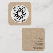 Geometrische bloem 01 - kraft vierkante visitekaartje (Voorkant / Achterkant)