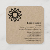 Geometrische bloem 01 - Kraft Vierkante Visitekaartje (Achterkant)