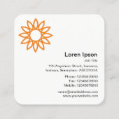 Geometrische bloem 01 - Wit Vierkante Visitekaartje (Achterkant)