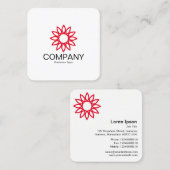 Geometrische bloem 01 - Wit Vierkante Visitekaartje (Voorkant / Achterkant)