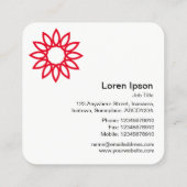 Geometrische bloem 01 - Wit Vierkante Visitekaartje (Achterkant)