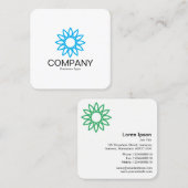 Geometrische bloem 01 - Wit Vierkante Visitekaartje (Voorkant / Achterkant)