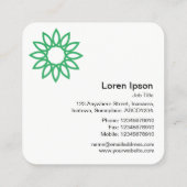 Geometrische bloem 01 - Wit Vierkante Visitekaartje (Achterkant)