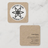 Geometrische bloem 02 - kraft vierkante visitekaartje (Voorkant / Achterkant)