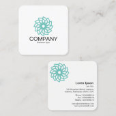 Geometrische bloem 03 - Wit Vierkante Visitekaartje (Voorkant / Achterkant)