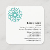 Geometrische bloem 03 - Wit Vierkante Visitekaartje (Achterkant)