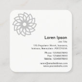 Geometrische bloem 03 - Wit Vierkante Visitekaartje (Achterkant)