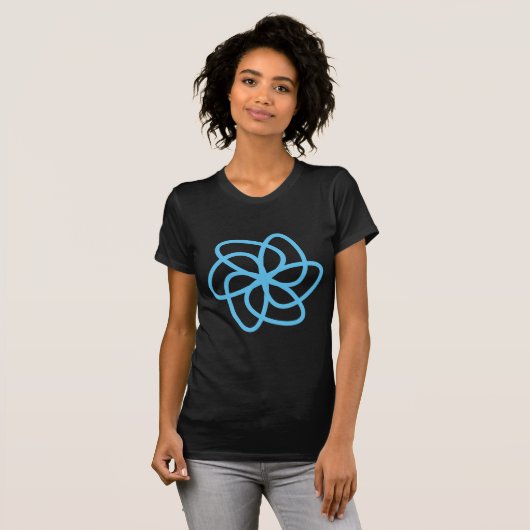 Geometrische bloem 04 - Hemelsblauw T-shirt (Voorkant volledig)
