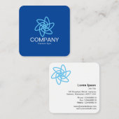 Geometrische bloem 05 - Deep Blue Vierkante Visitekaartje (Voorkant / Achterkant)