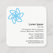 Geometrische bloem 05 - Deep Blue Vierkante Visitekaartje (Achterkant)