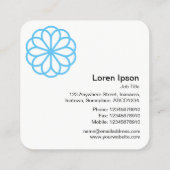 Geometrische bloem 06 - Deep Blue Vierkante Visitekaartje (Achterkant)