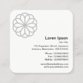 Geometrische bloem 06 - Wit Vierkante Visitekaartje (Achterkant)