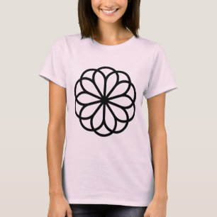 Geometrische bloem 06 - Zwart T-shirt
