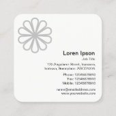 Geometrische bloem 07 - Wit Vierkante Visitekaartje (Achterkant)