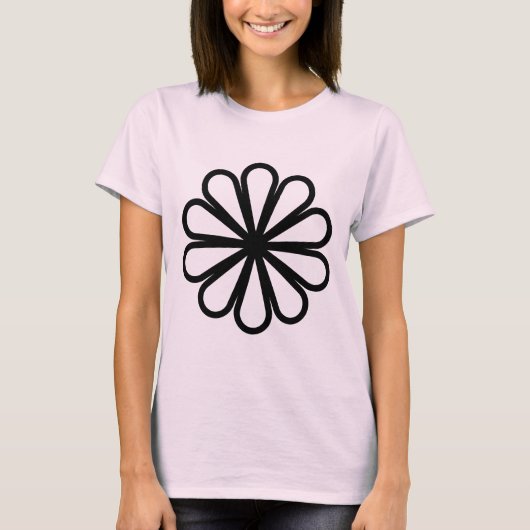 Geometrische bloem 07 - Zwart T-shirt (Voorkant)