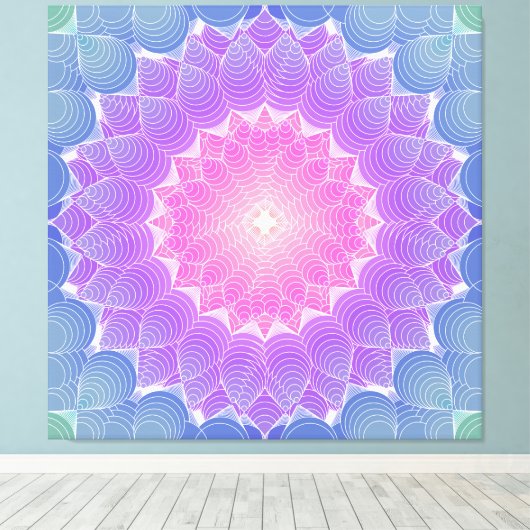 Geometrische bloem canvas afdruk (Insitu (Houten vloer))