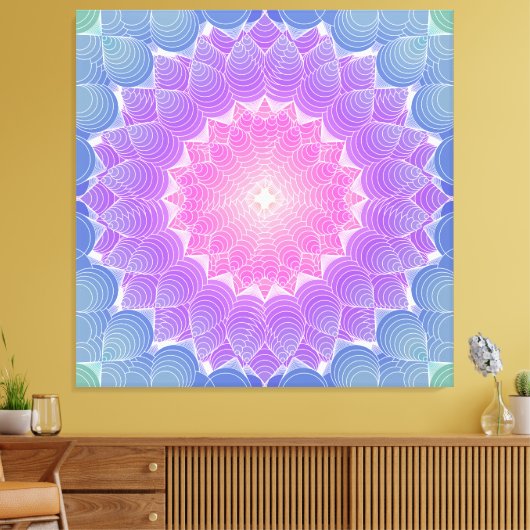 Geometrische bloem canvas afdruk (Insitu (Woonkamer))