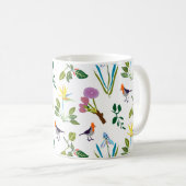 Geometrische bloem Hawaiaanse bloemen/vogels Koffiemok (Voorkant rechts)