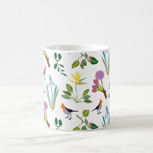 Geometrische bloem Hawaiaanse bloemen/vogels Koffiemok (Center)