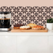 Geometrische bloem in de kleuren crème en chocolad tegeltje