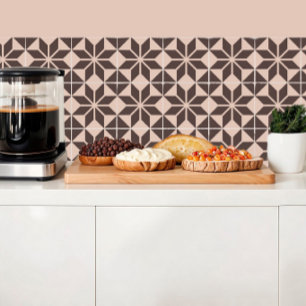 Geometrische bloem in de kleuren crème en chocolad tegeltje