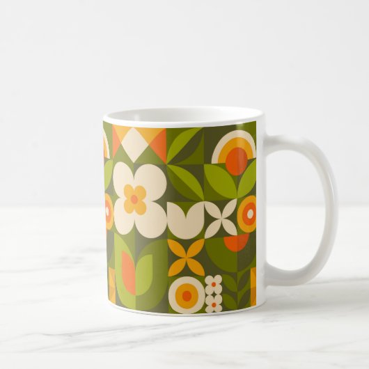Geometrische bloem  koffiemok (Rechts)