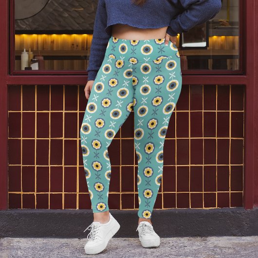 Geometrische bloem leggings